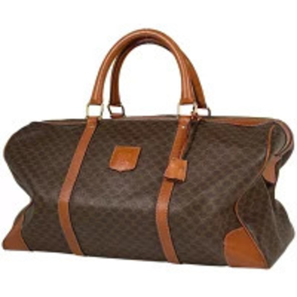 Celine Macadam Boston bag handbag travel business canvas brown